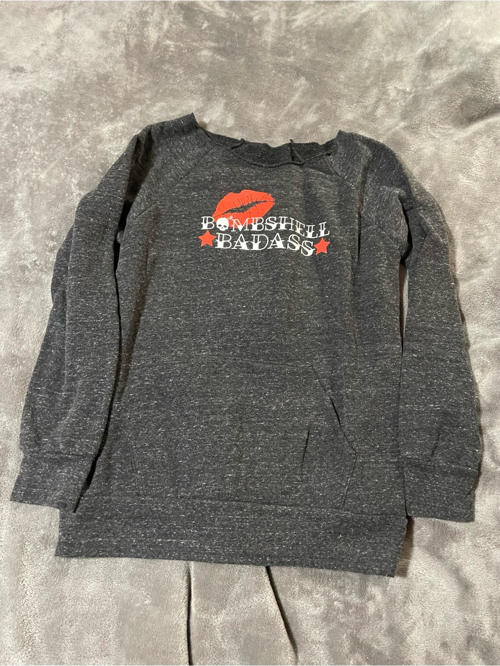Badass Bombshell Cut Neck Women’s Sweatshirt, By Loud Proud American, Sz M
